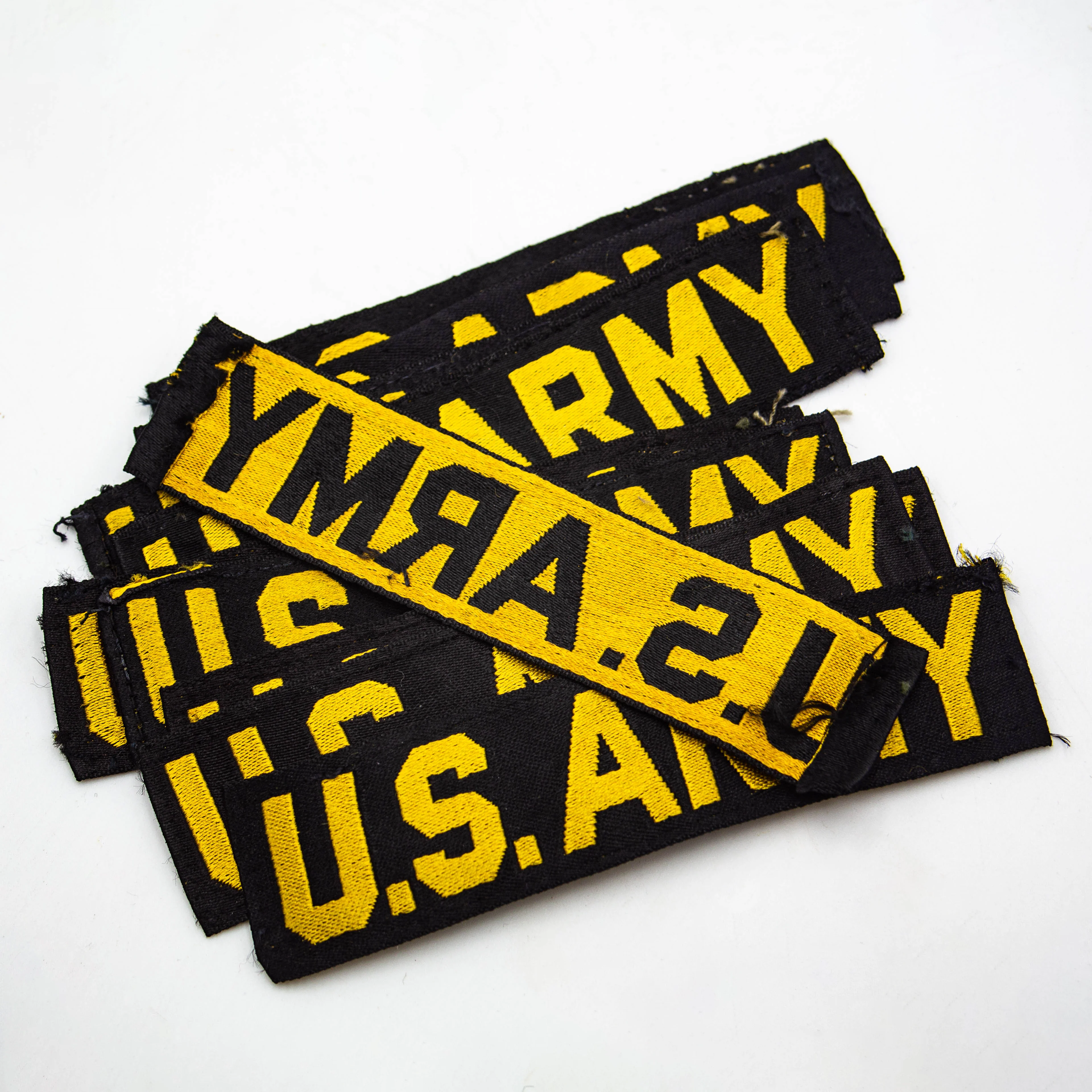 Original 1960s Silk Woven Gold-on-Black US Army Branch Tape Patch - Image 3