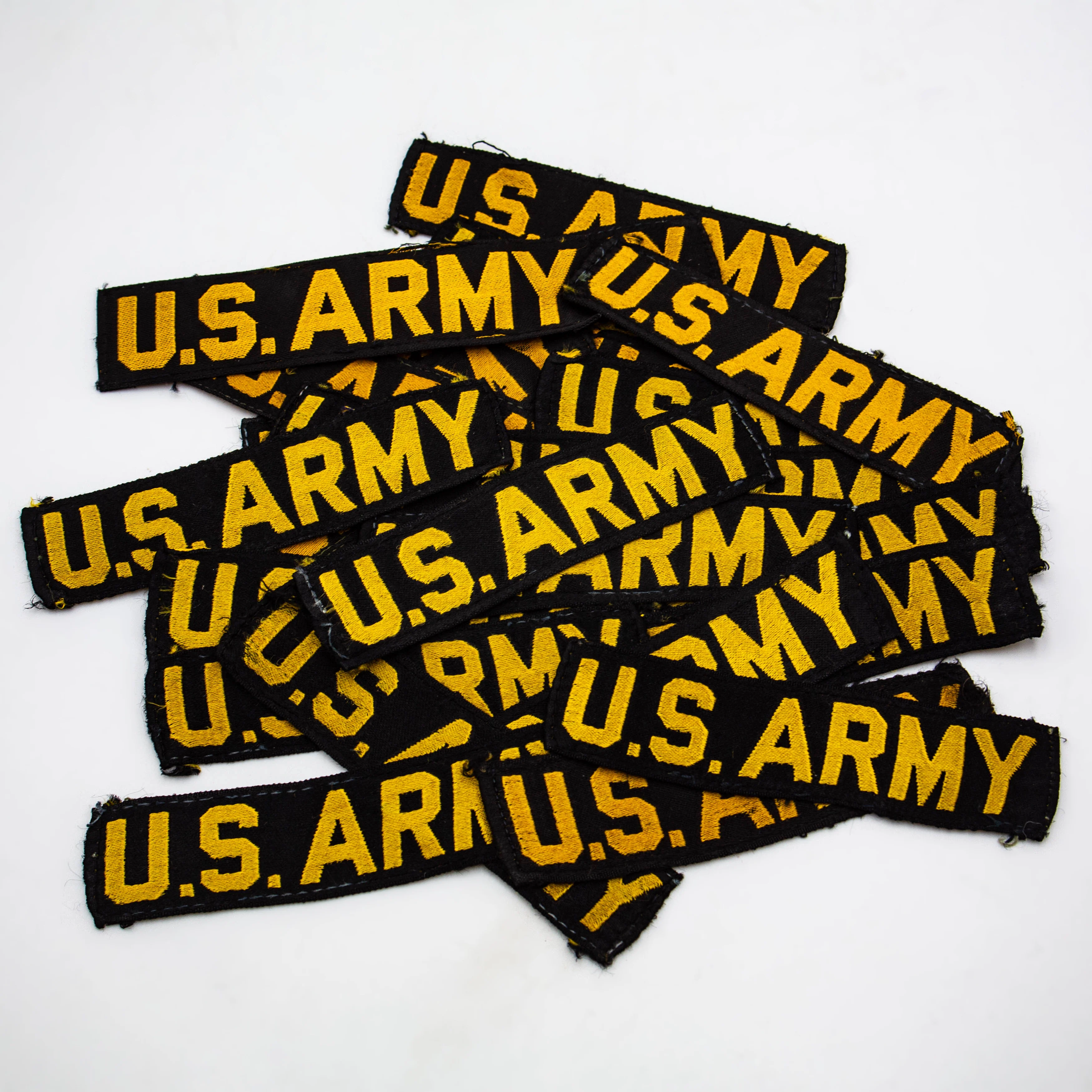 Original 1960s Silk Woven Gold-on-Black US Army Branch Tape Patch - Image 4