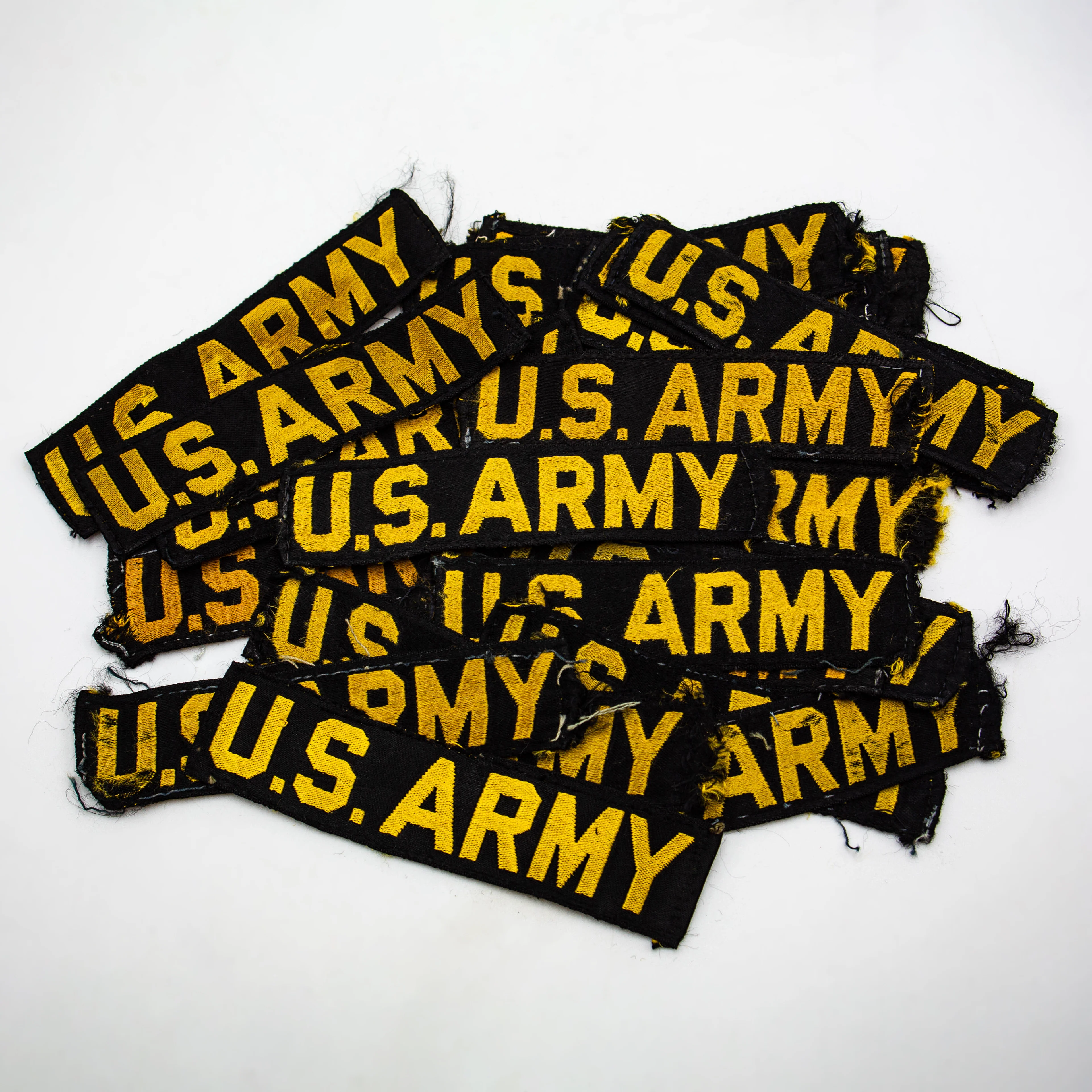 Original 1960s Silk Woven Gold-on-Black US Army Branch Tape Patch - Image 5