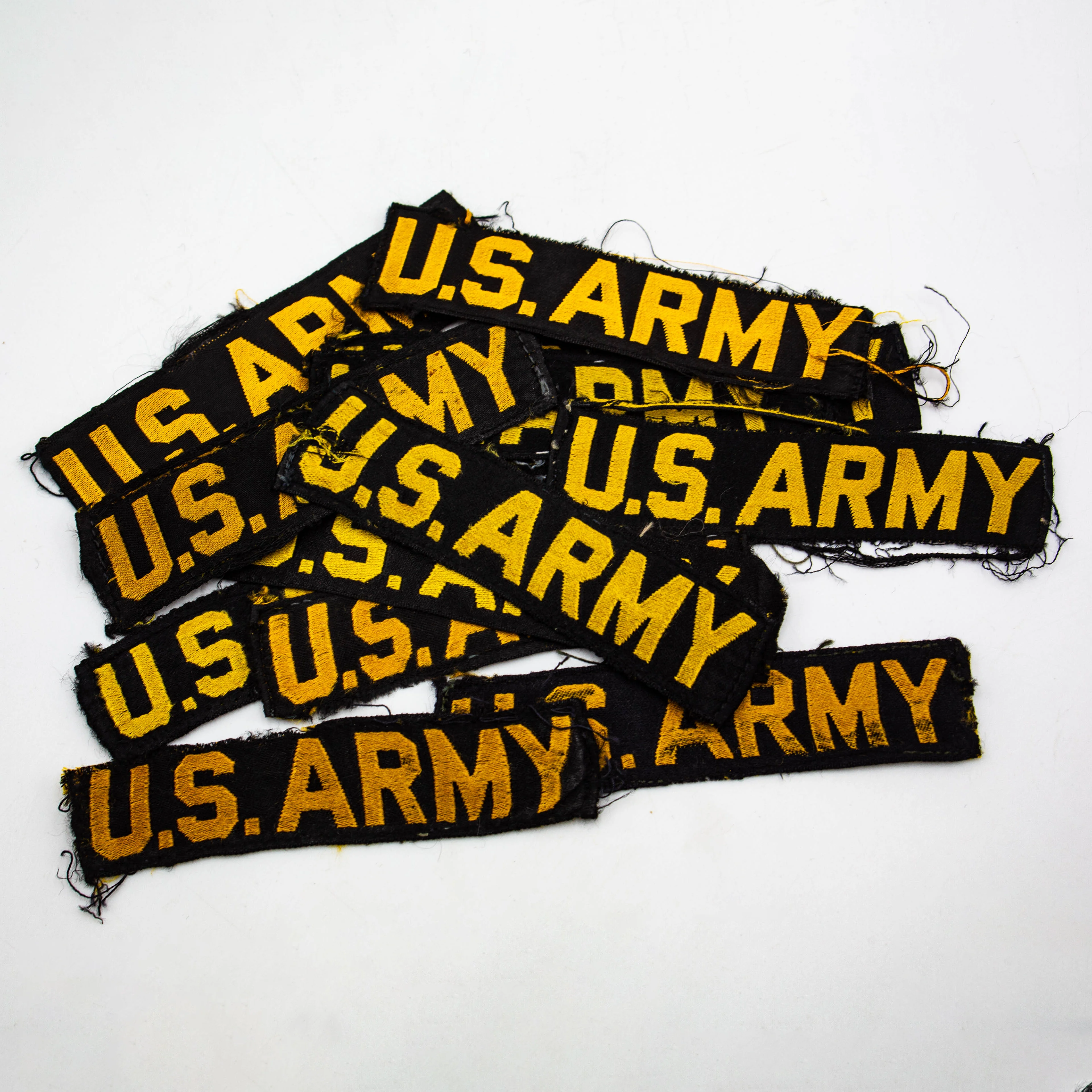 Original 1960s Silk Woven Gold-on-Black US Army Branch Tape Patch - Image 6