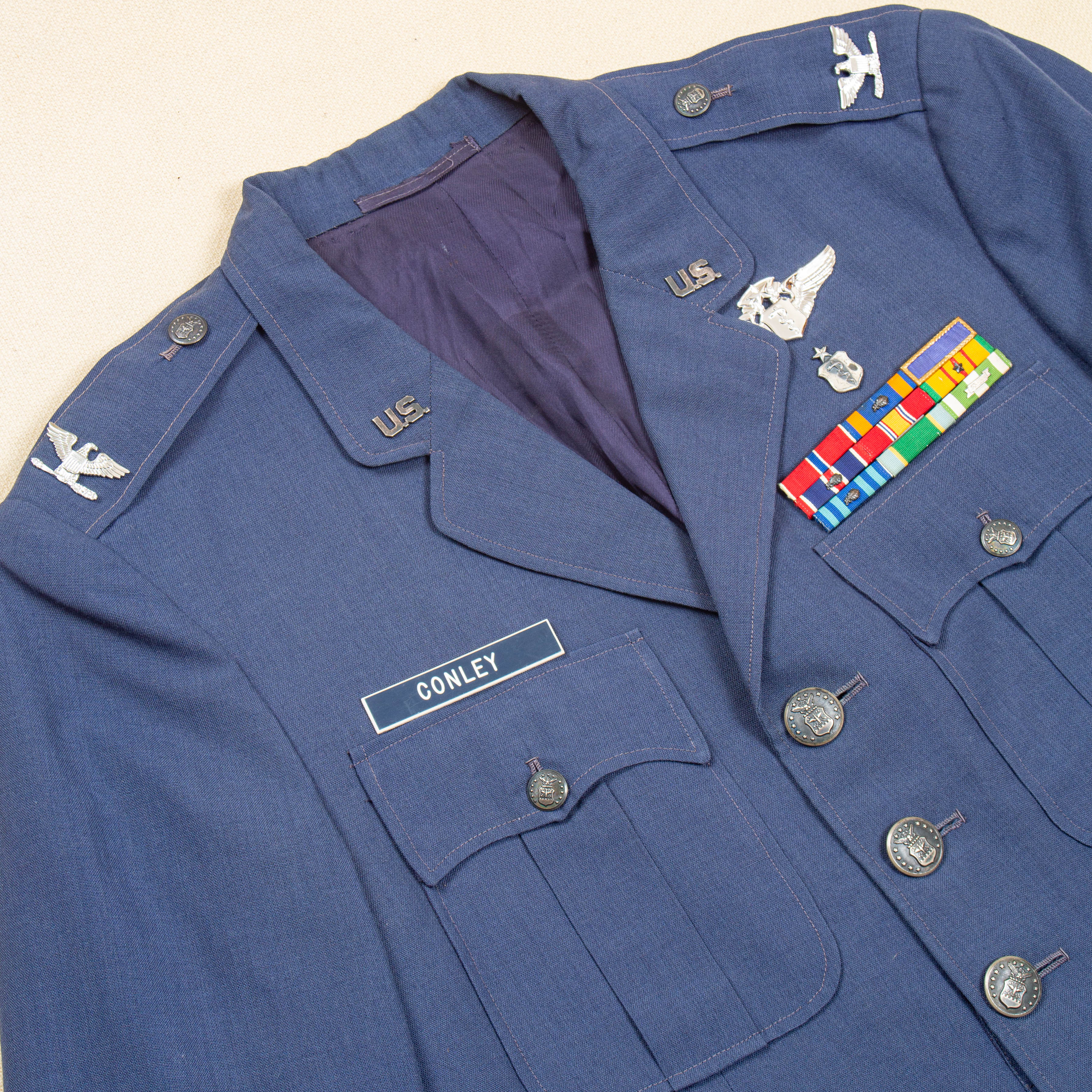60s Vietnam Vintage US Air Force Custom Tailored Dress Jacket - Small - Image 3