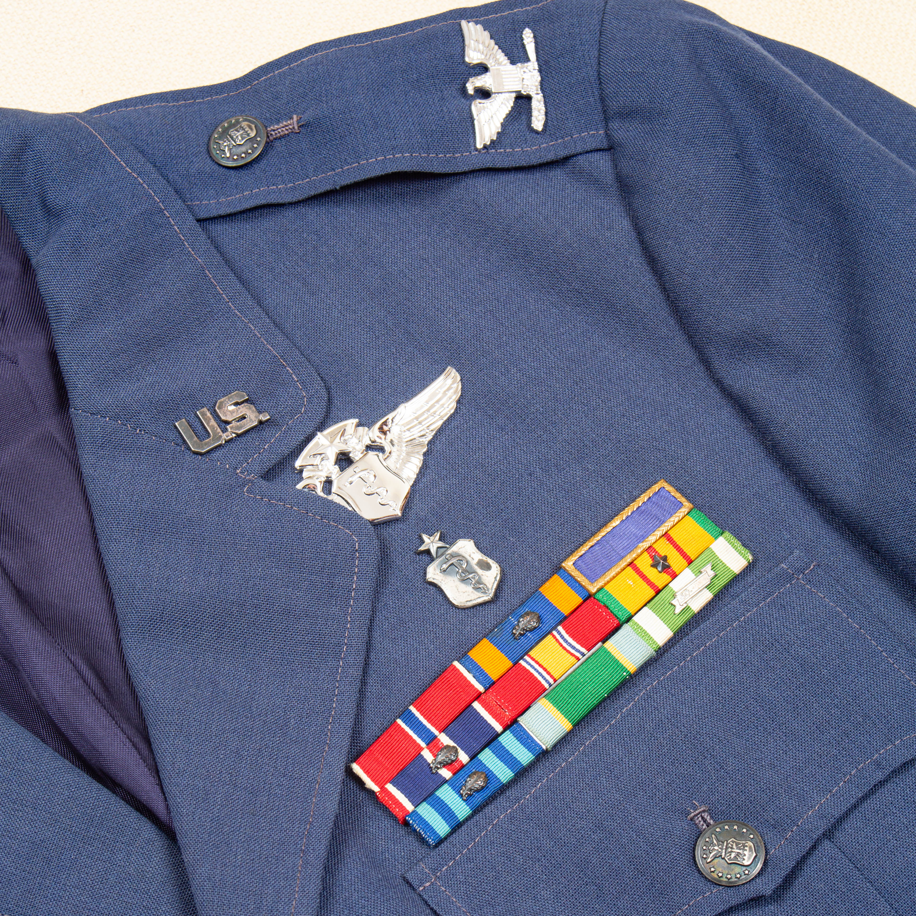 60s Vietnam Vintage US Air Force Custom Tailored Dress Jacket - Small - Image 4