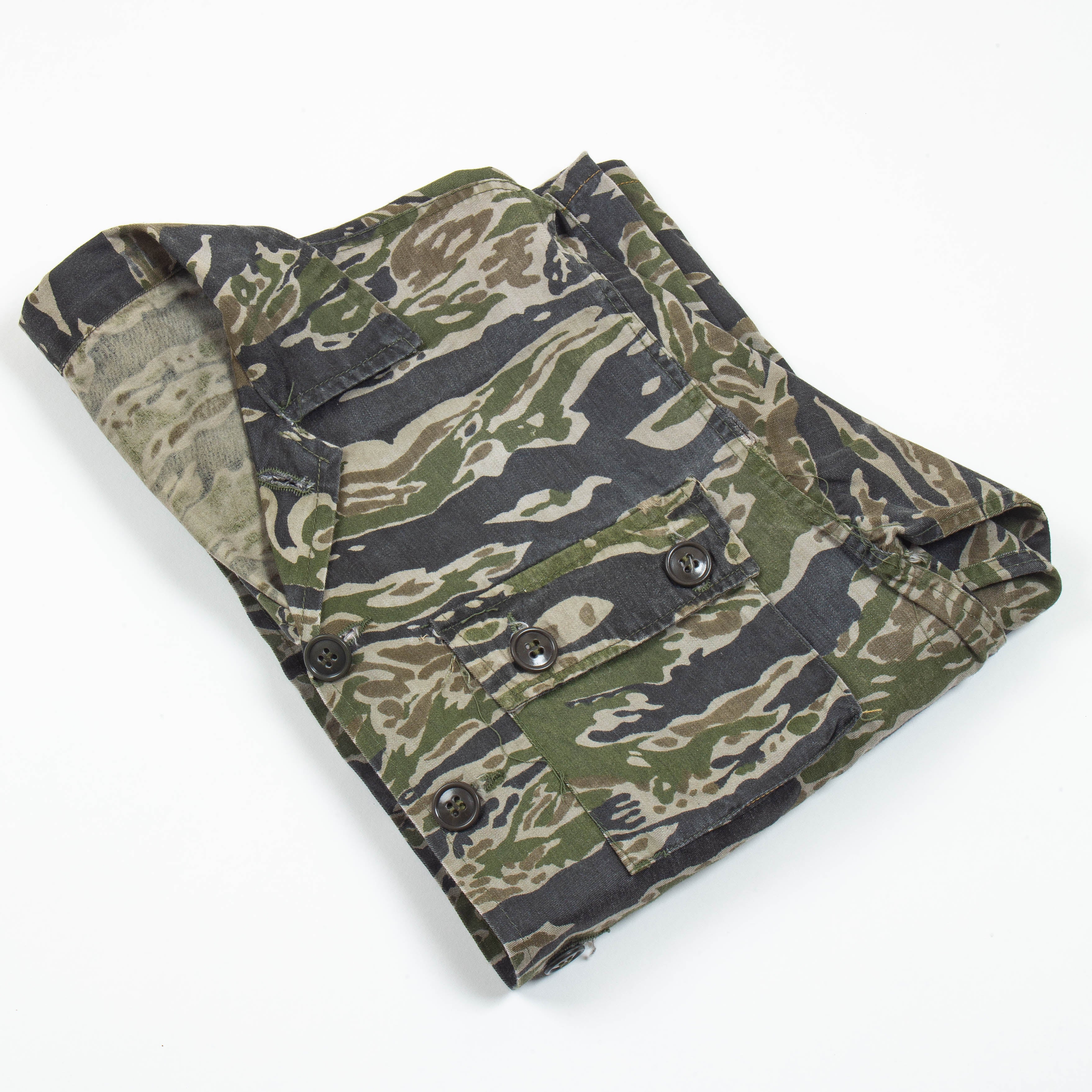 60s Vietnam War Vintage CIDG Splotch (SPL) Tigerstripe Shirt - X-Small - Image 7