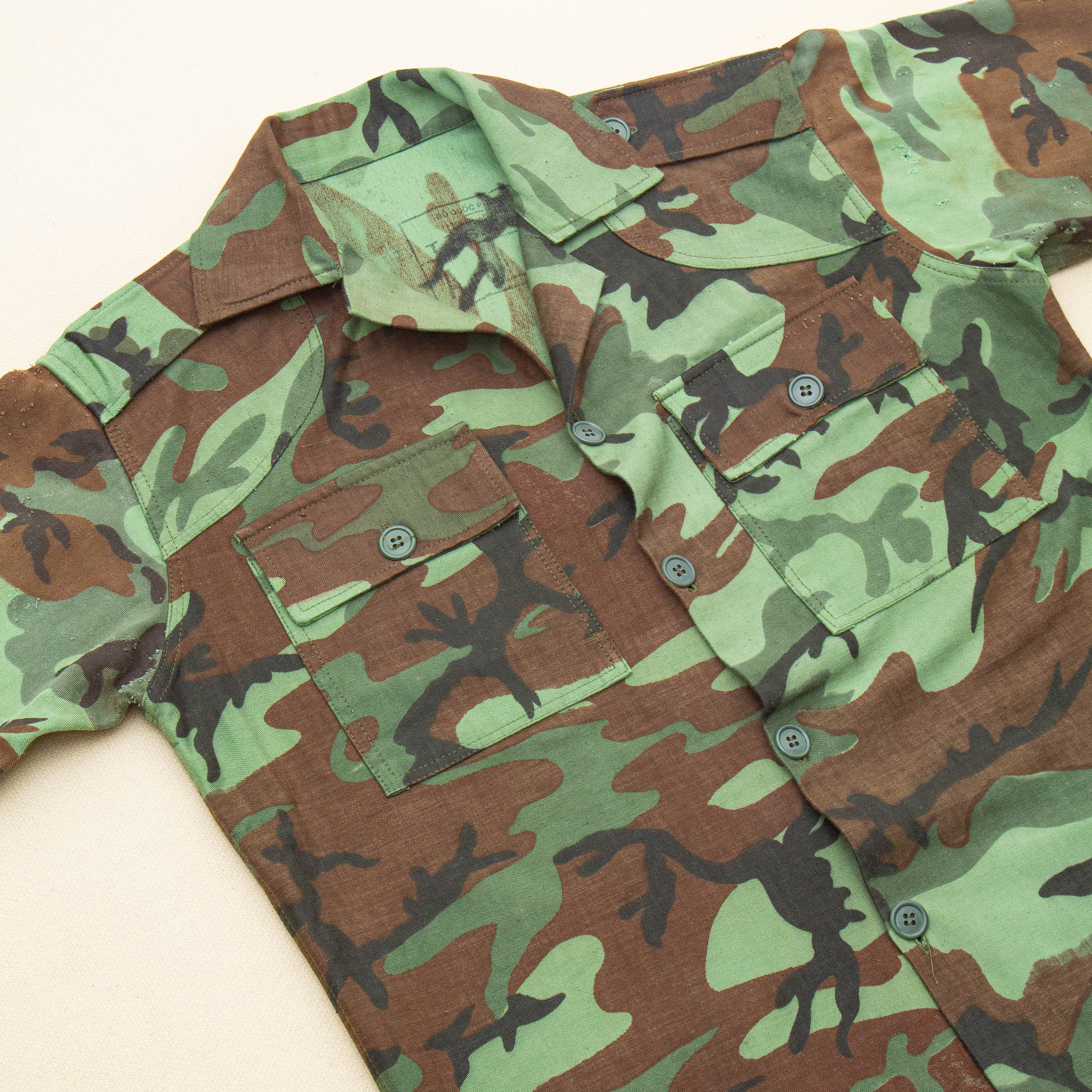 60s Vintage ARVN BDQ ERDL Sateen Shirt - Small - Image 3