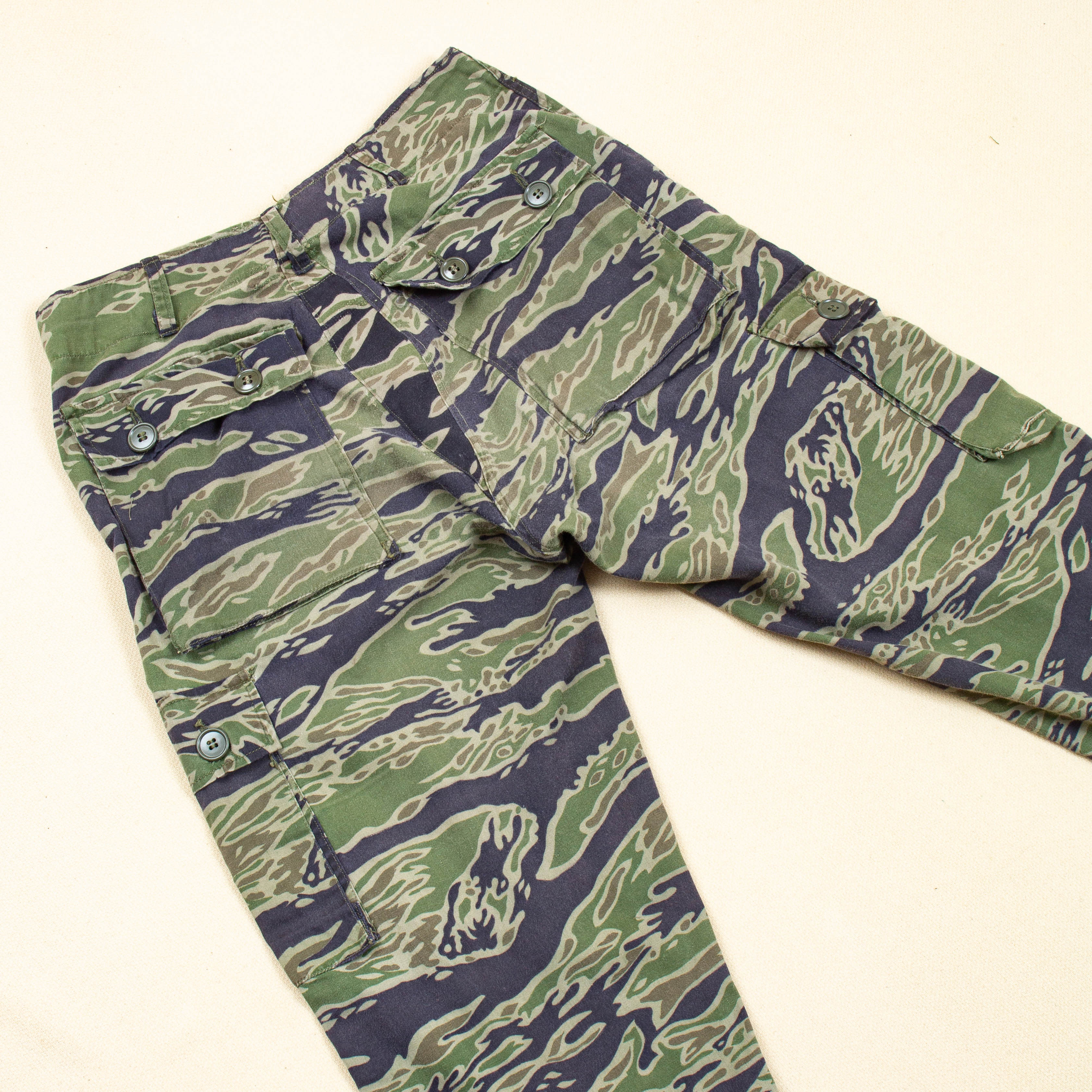 60s Vintage Late War Lightweight Dense (LLD) Tigerstripe Trousers - 28x28 - Image 3