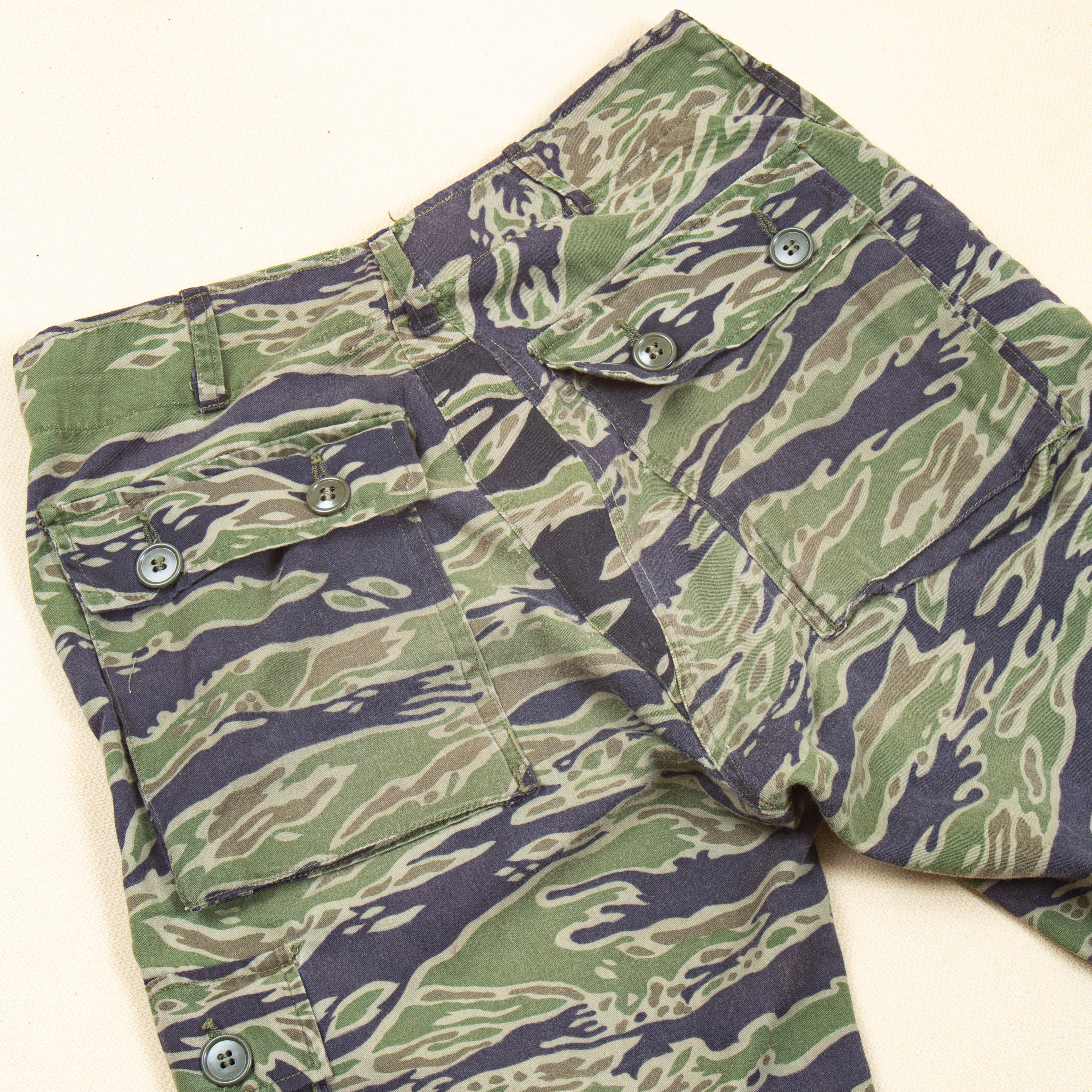 60s Vintage Late War Lightweight Dense (LLD) Tigerstripe Trousers - 28x28 - Image 4