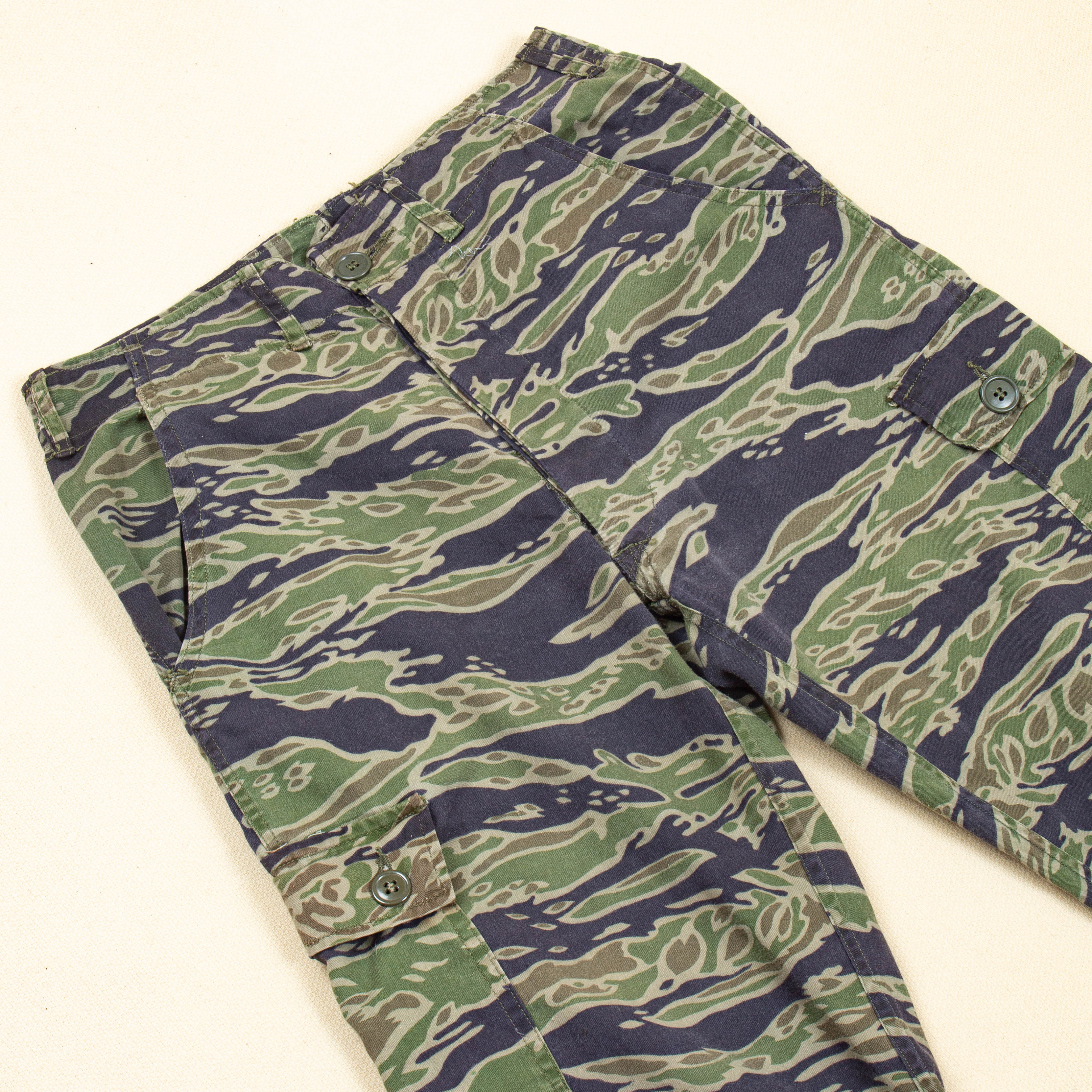 60s Vintage Late War Lightweight Dense (LLD) Tigerstripe Trousers - 28x28 - Image 5