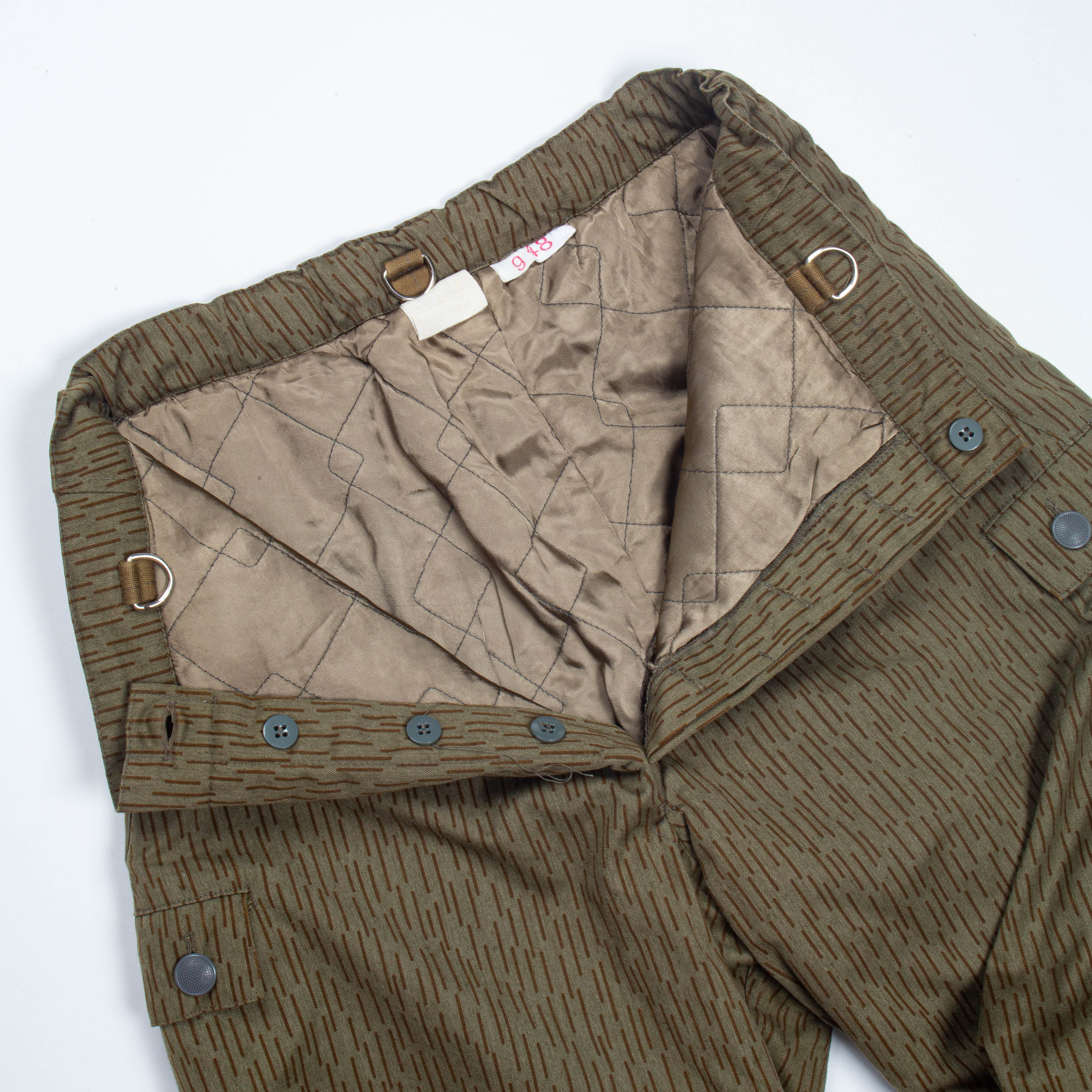 Deadstock 70s East German Raindrop Camo Trousers - 36x29 - Image 6