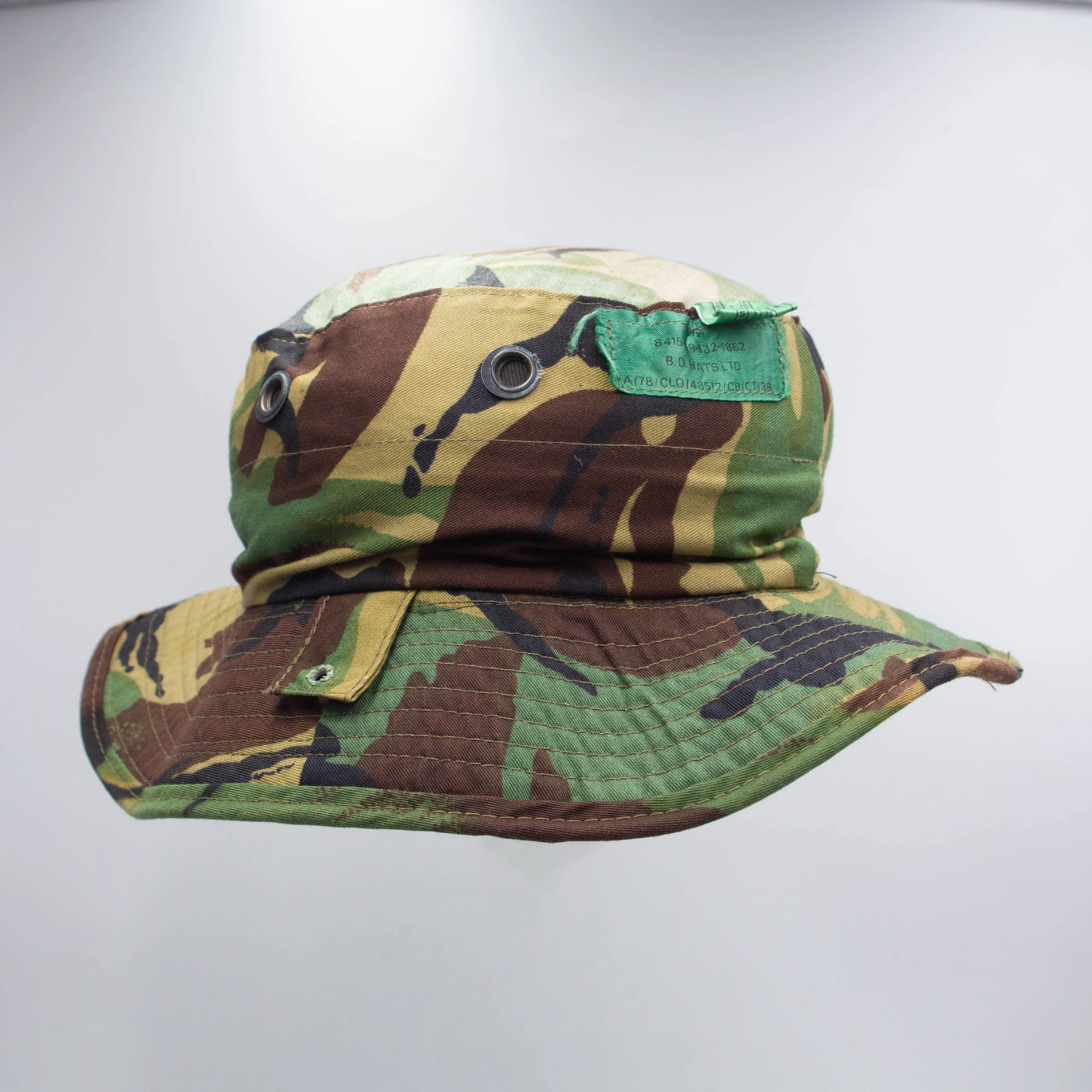 70s Vintage British Army Tropical DPM Jungle Hat - Small - Image 5