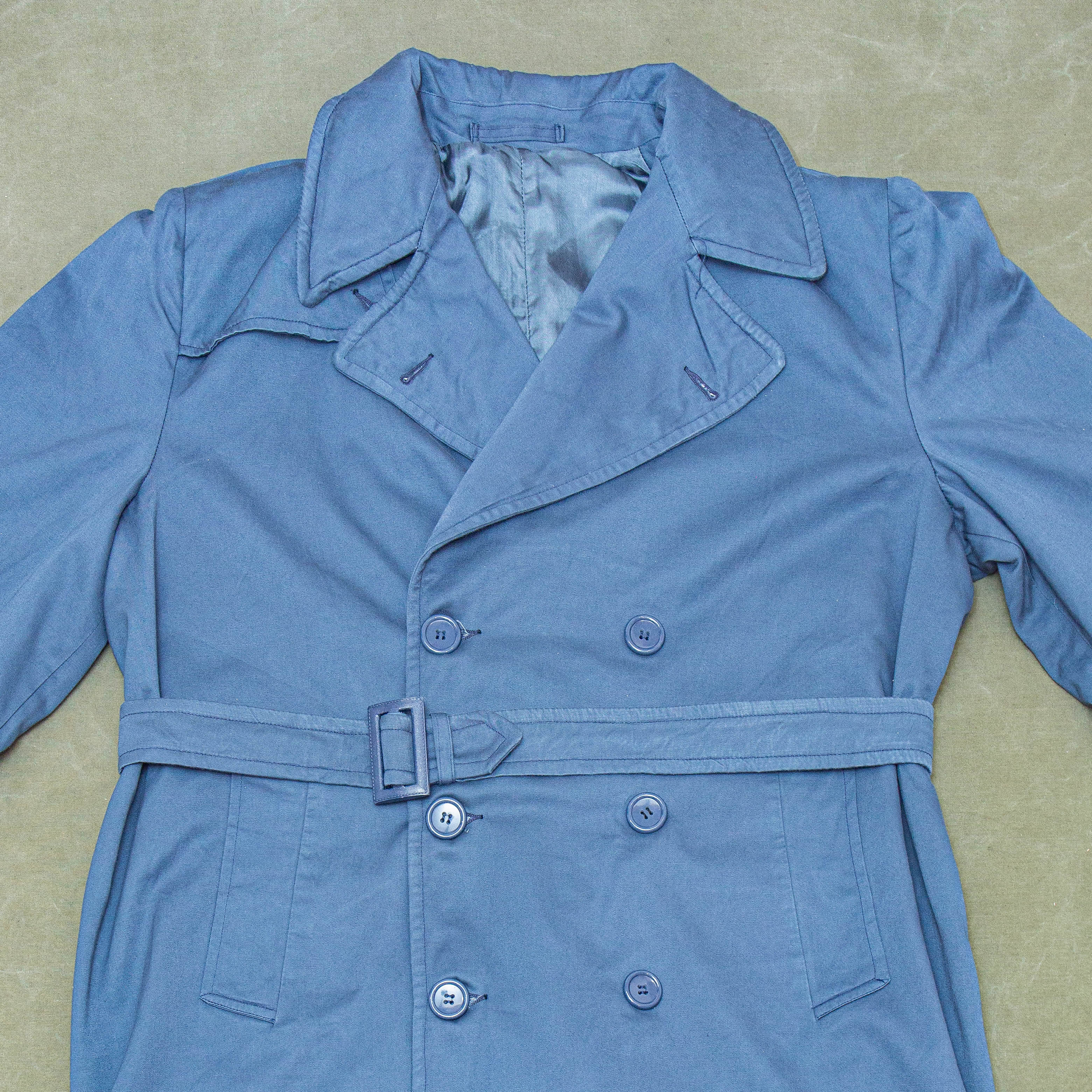 NOS 50s Vintage RAF Blue Gabardine Overcoat - X-Large - Image 4