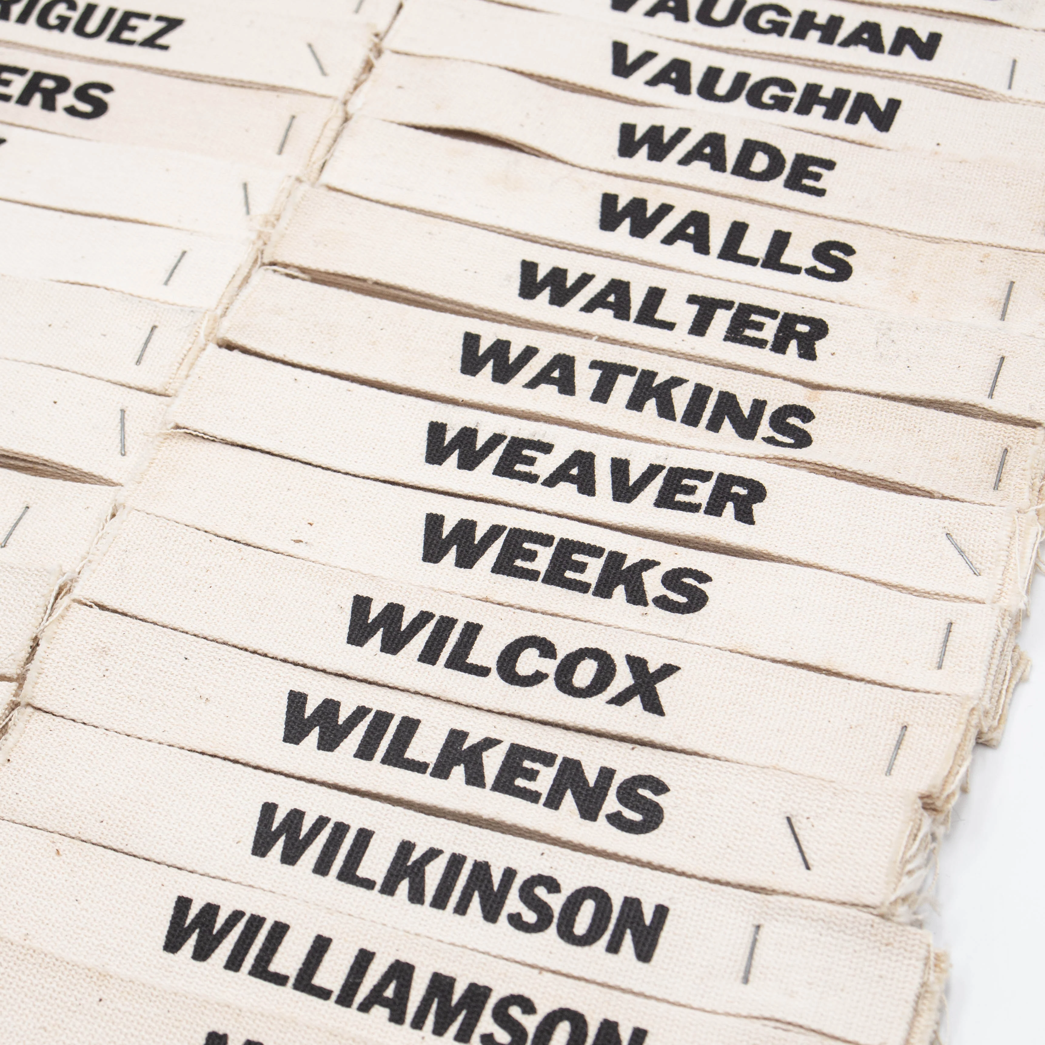 NOS 60s Vietnam War Black-On-White Stamped Name Tapes - Image 3