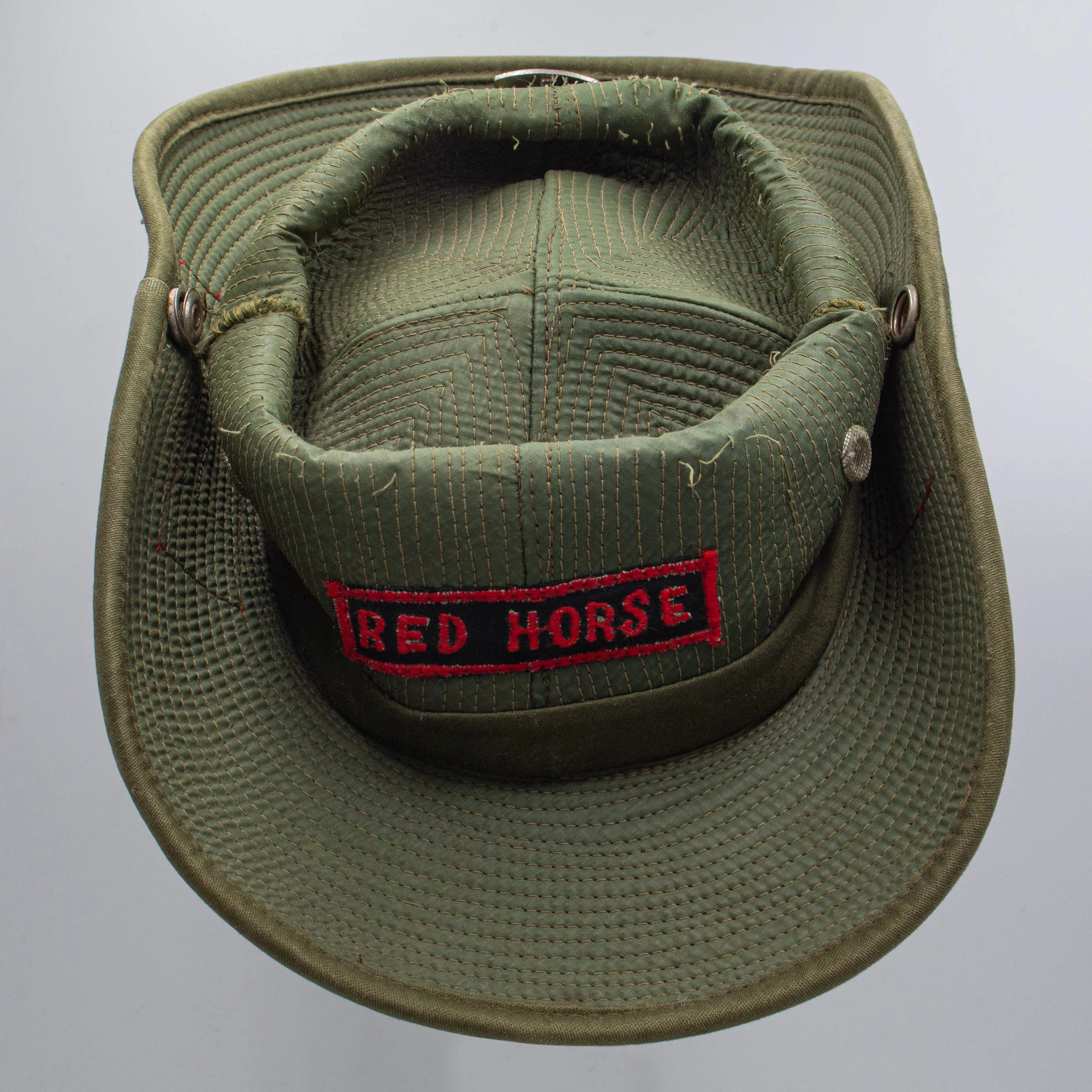 60s Vietnam War Vintage Thai Tailor-Made USAF ‘RED HORSE’ Cowboy Hat - Small - Image 3