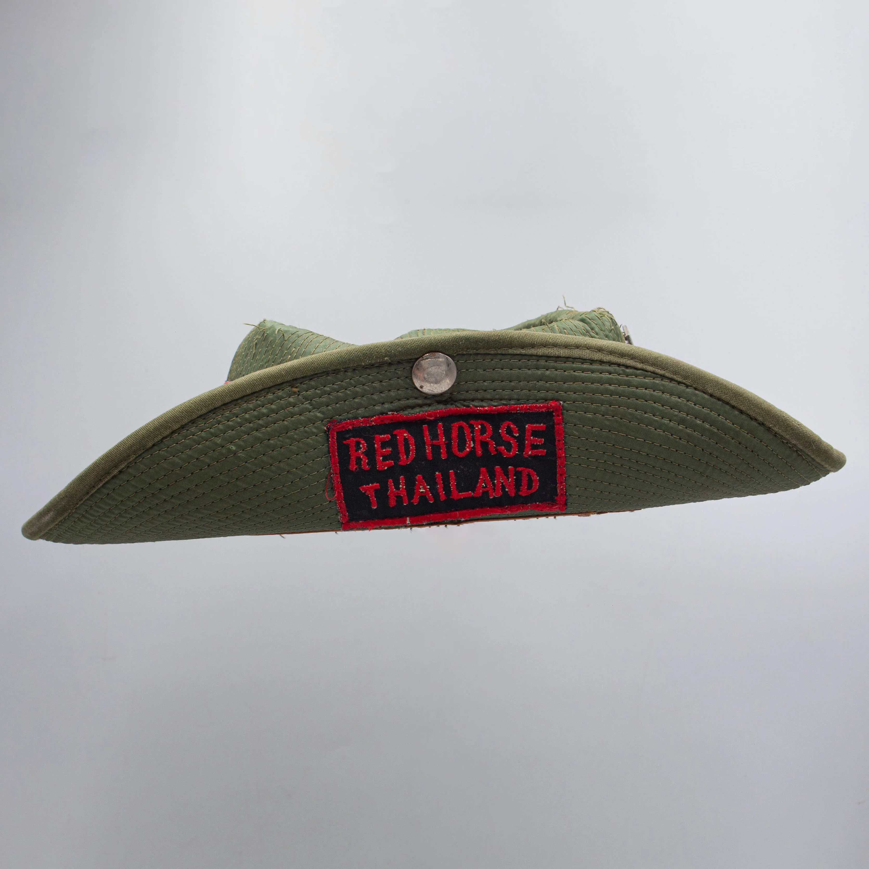 60s Vietnam War Vintage Thai Tailor-Made USAF ‘RED HORSE’ Cowboy Hat - Small - Image 4